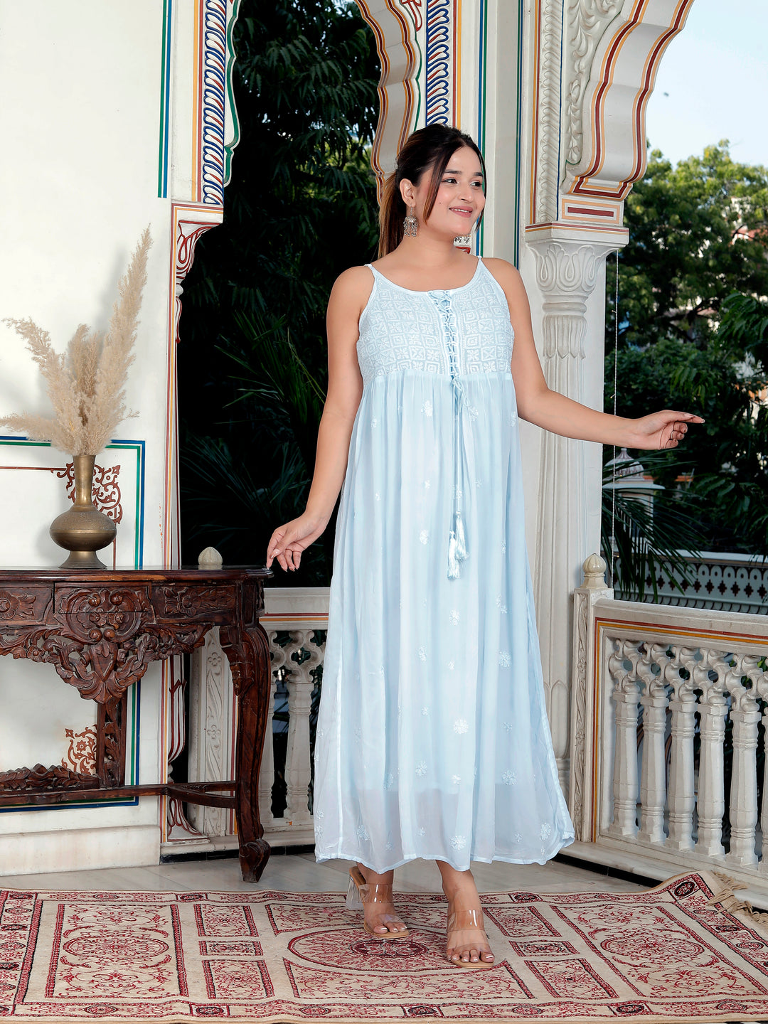 Irya Viscose Chikankari Gown