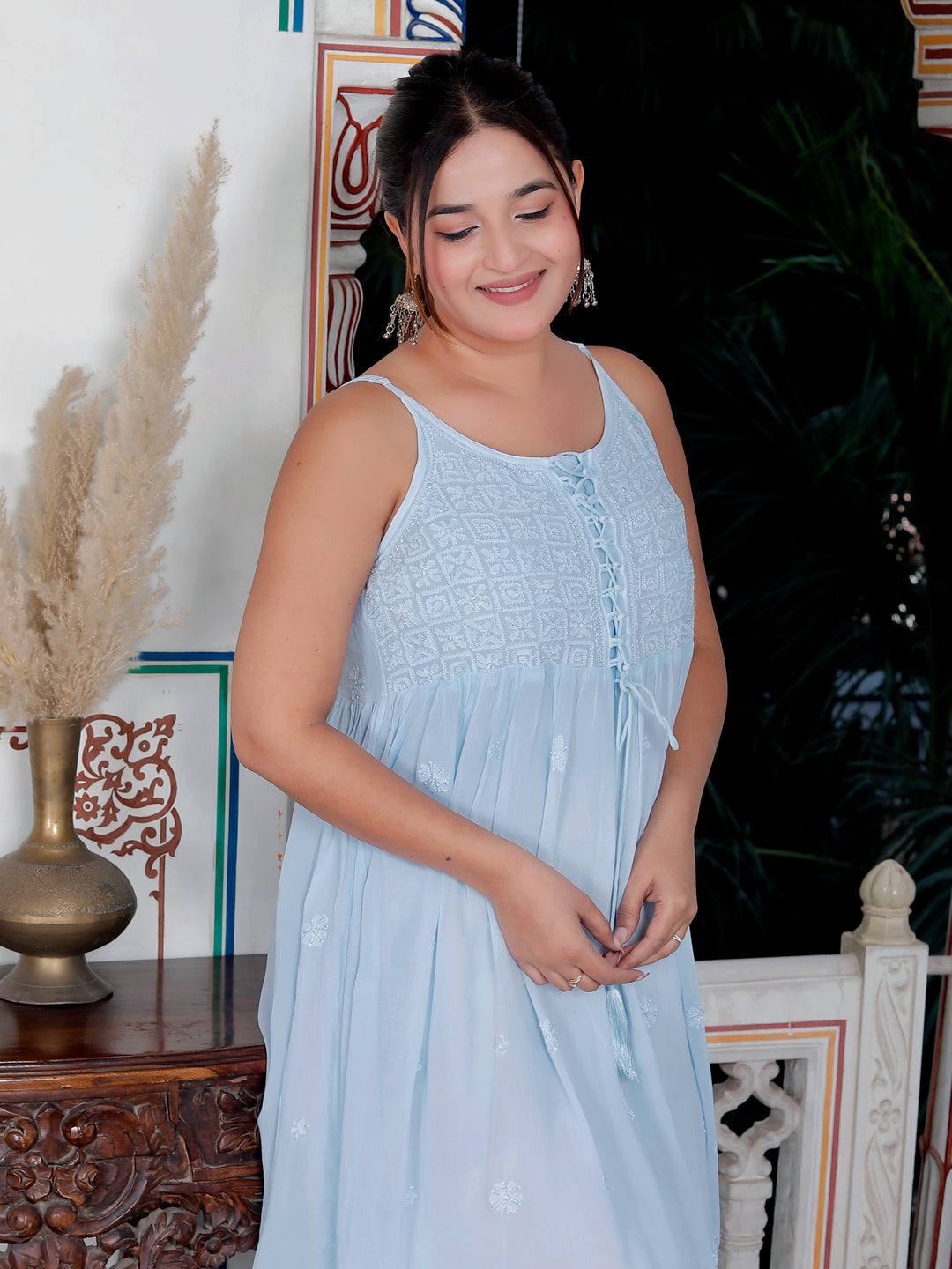 Irya Viscose Chikankari Gown