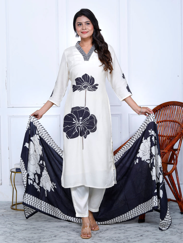 RHEA MUSLIN PRINTED SUIT WITH DUPATTA