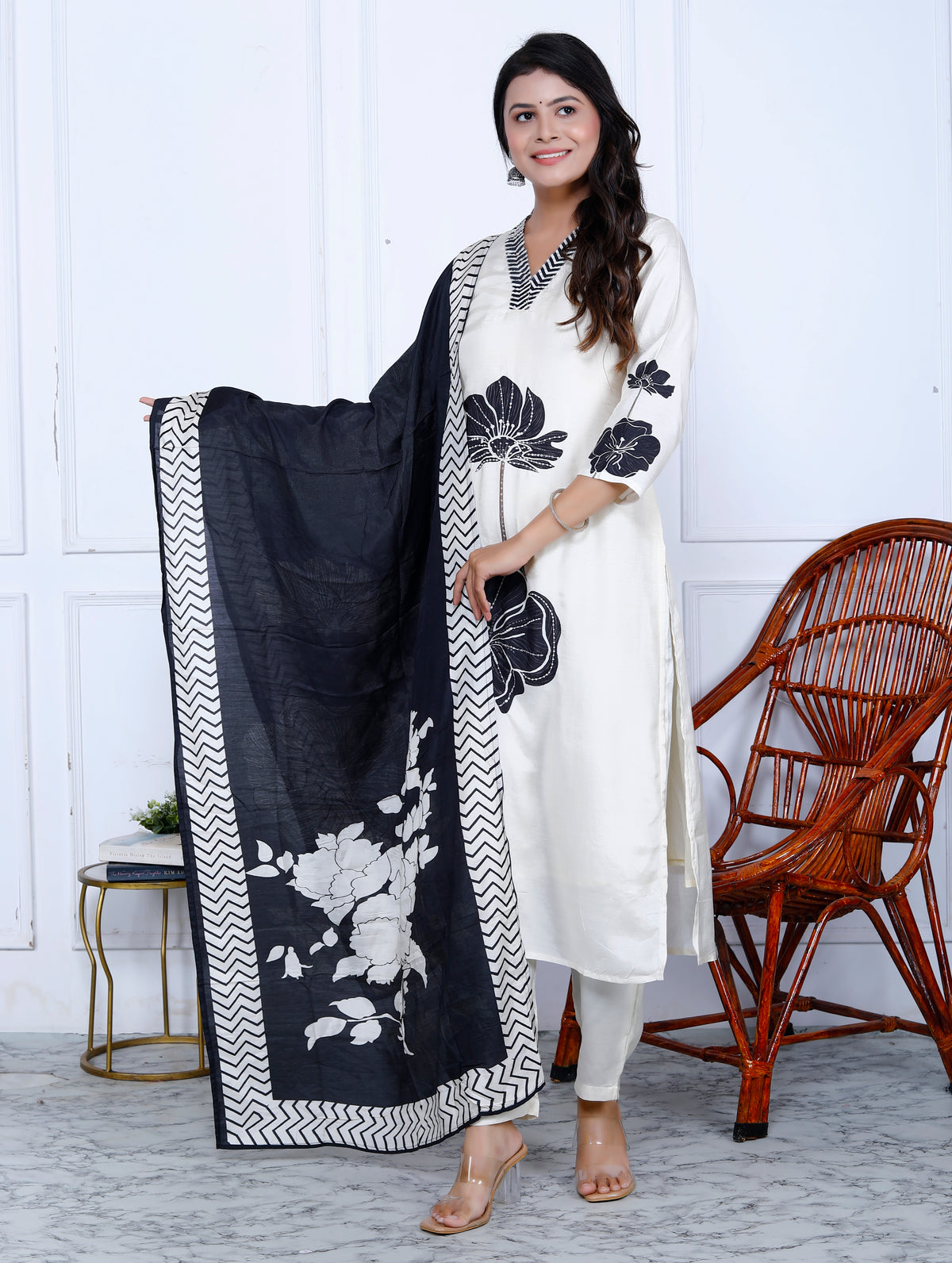 Rhea Muslin Printed Suit With Dupatta