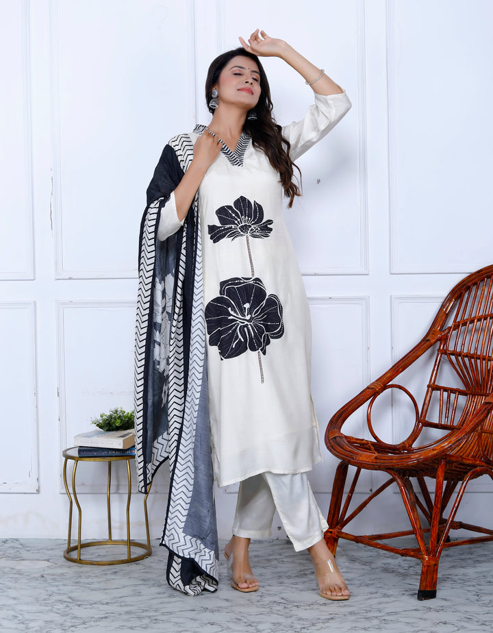 RHEA MUSLIN PRINTED SUIT WITH DUPATTA