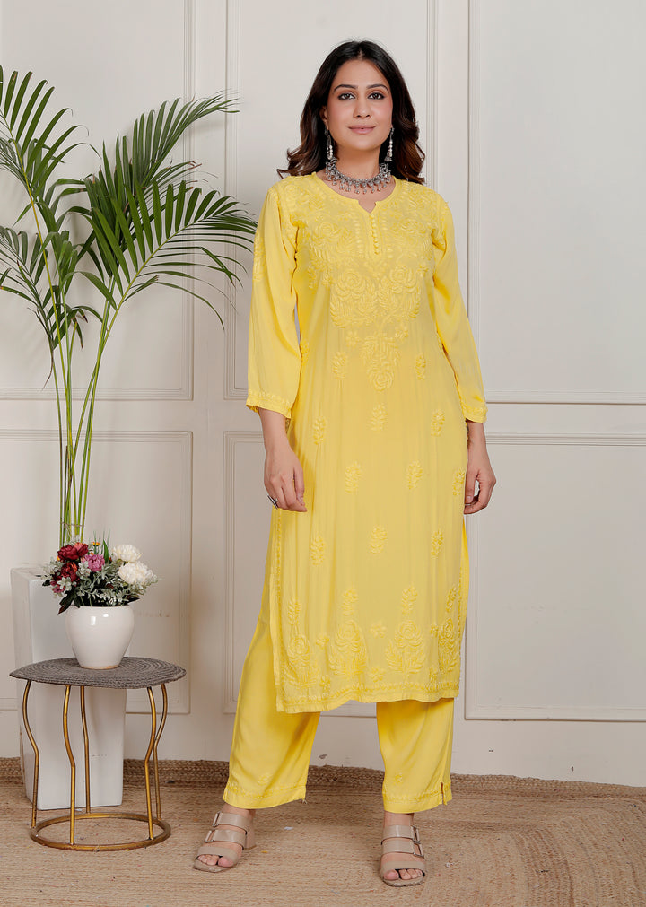 Suhani Modal chikankari dress with Dupatta