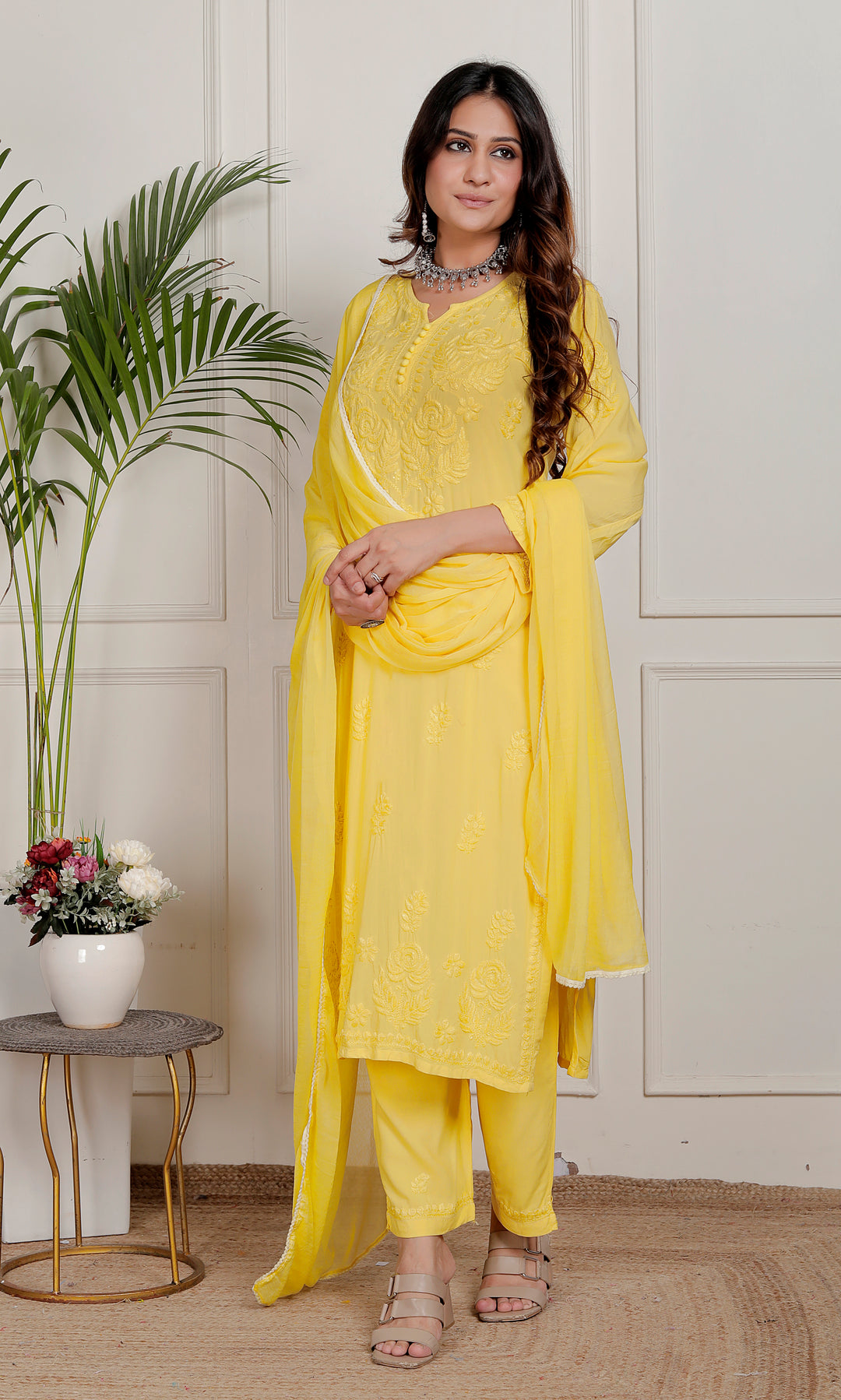 Suhani Modal chikankari dress with Dupatta