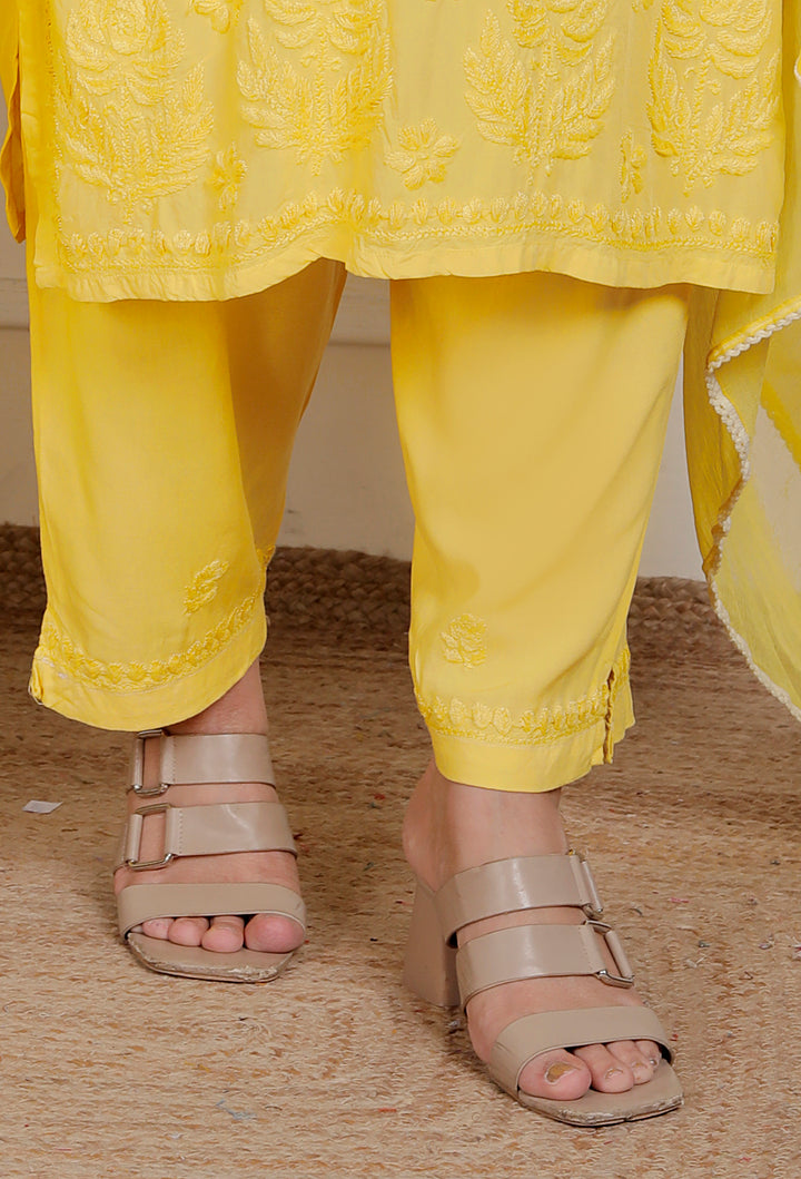 Suhani Modal chikankari dress with Dupatta