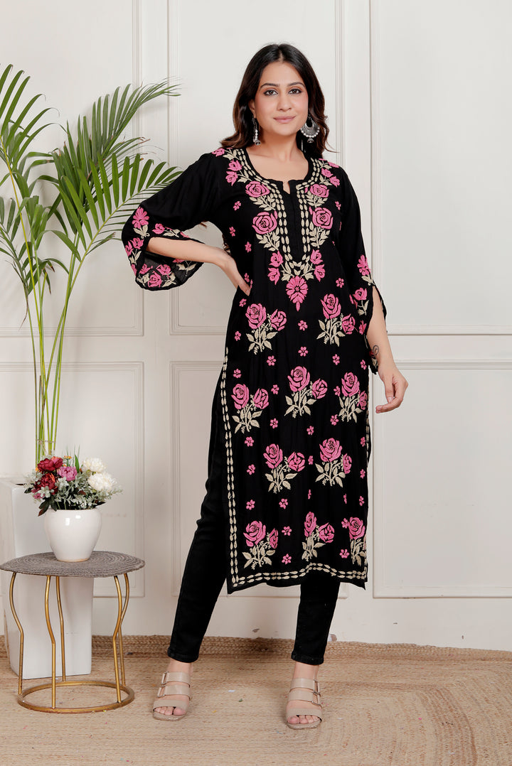 Dahlia Cotton Chikankari Long Kurti