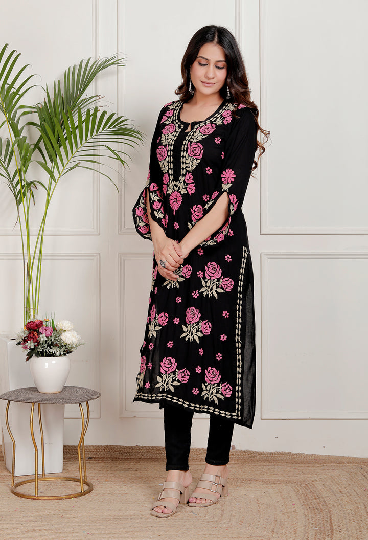 Dahlia Cotton Chikankari Long Kurti