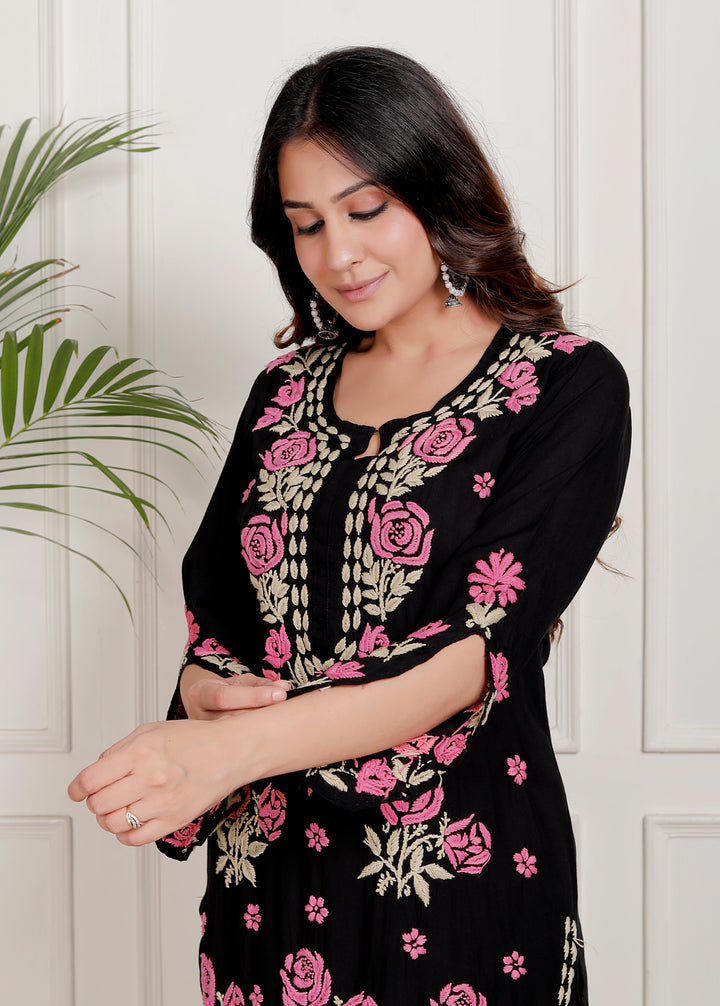 Dahlia Cotton Chikankari Long Kurti