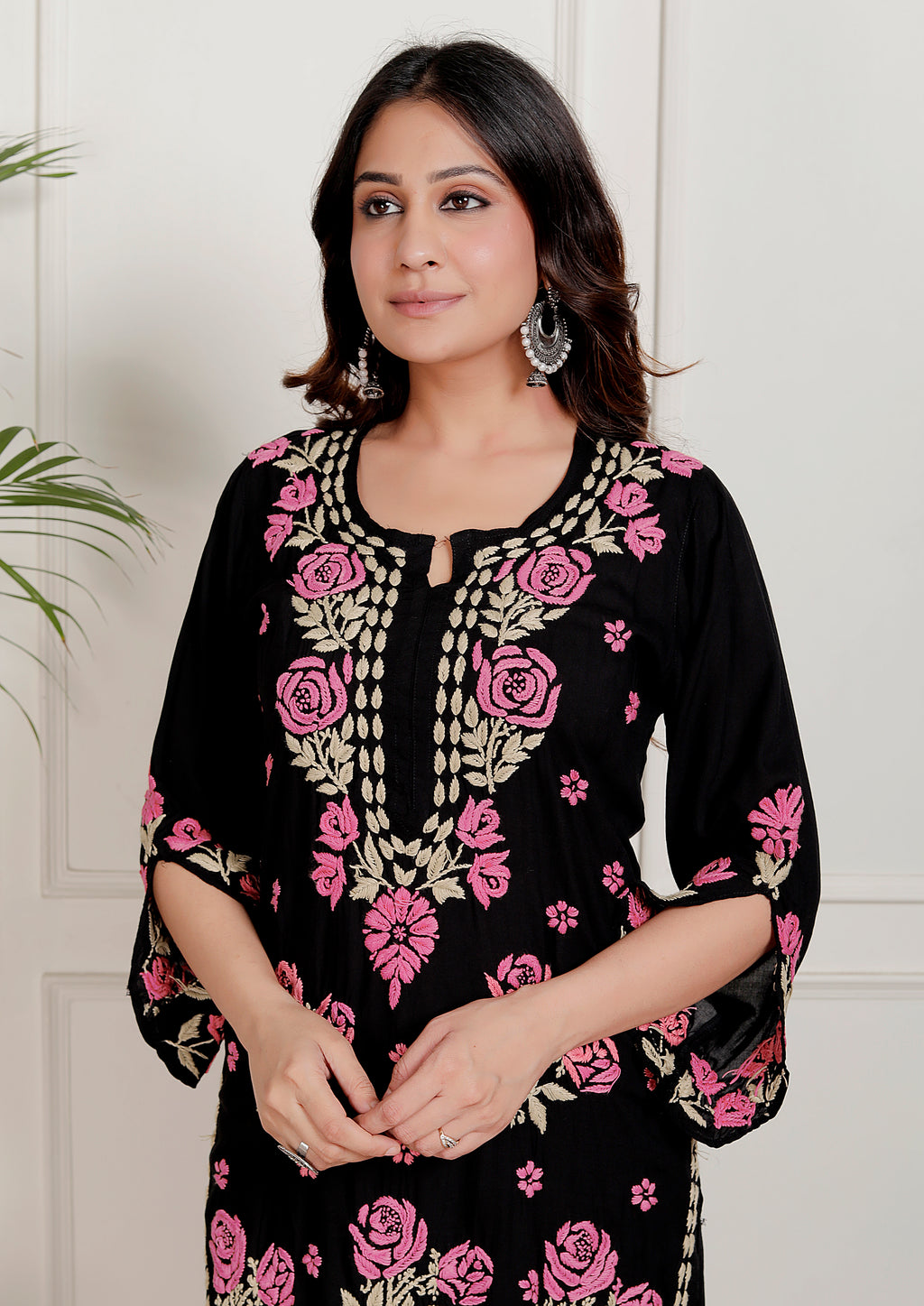 Dahlia Cotton Chikankari Long Kurti