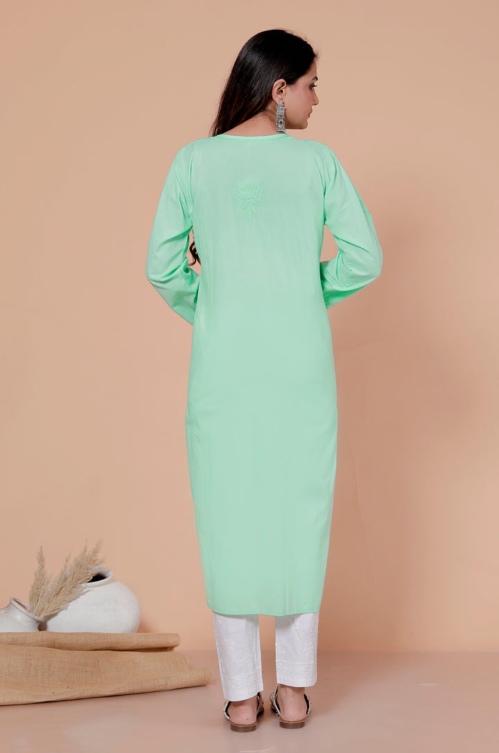 SHALEEN Cotton Chikankari Long Kurti