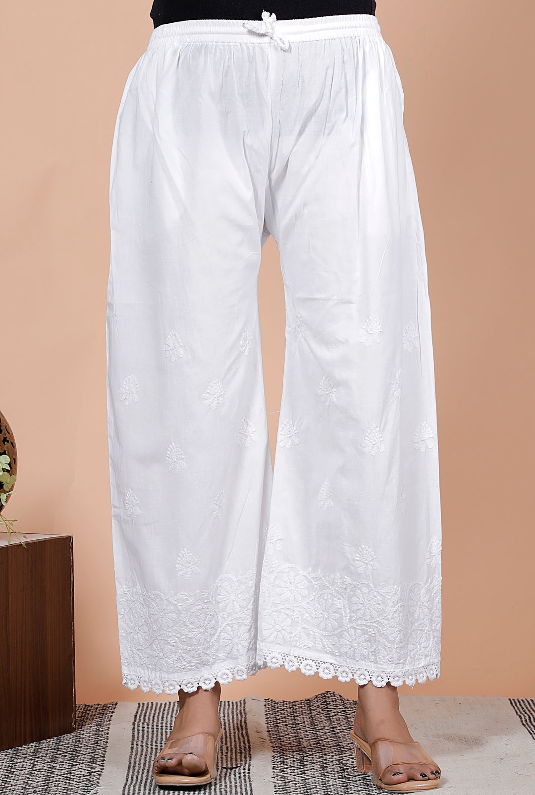 NOORA Cotton Chikankari Palazo