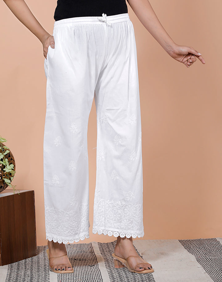 NOORA Cotton Chikankari Palazo