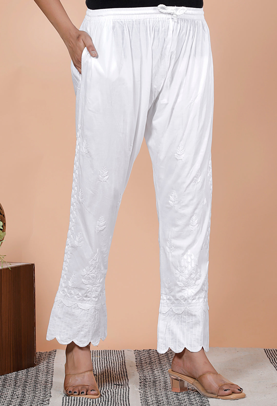FALAK Cotton Chikankari Trouser