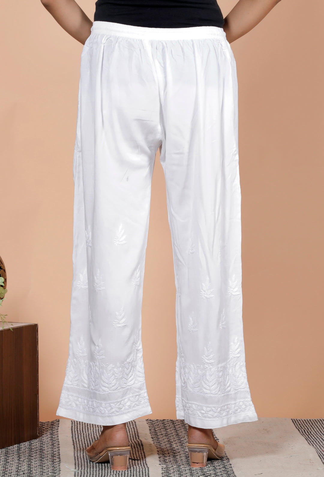 HASEENA Rayon Chikankari Palazo