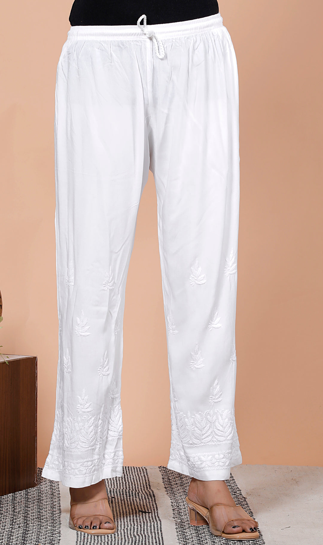 HASEENA Rayon Chikankari Palazo