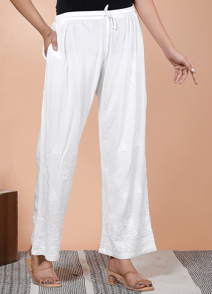 HASEENA Rayon Chikankari Palazo