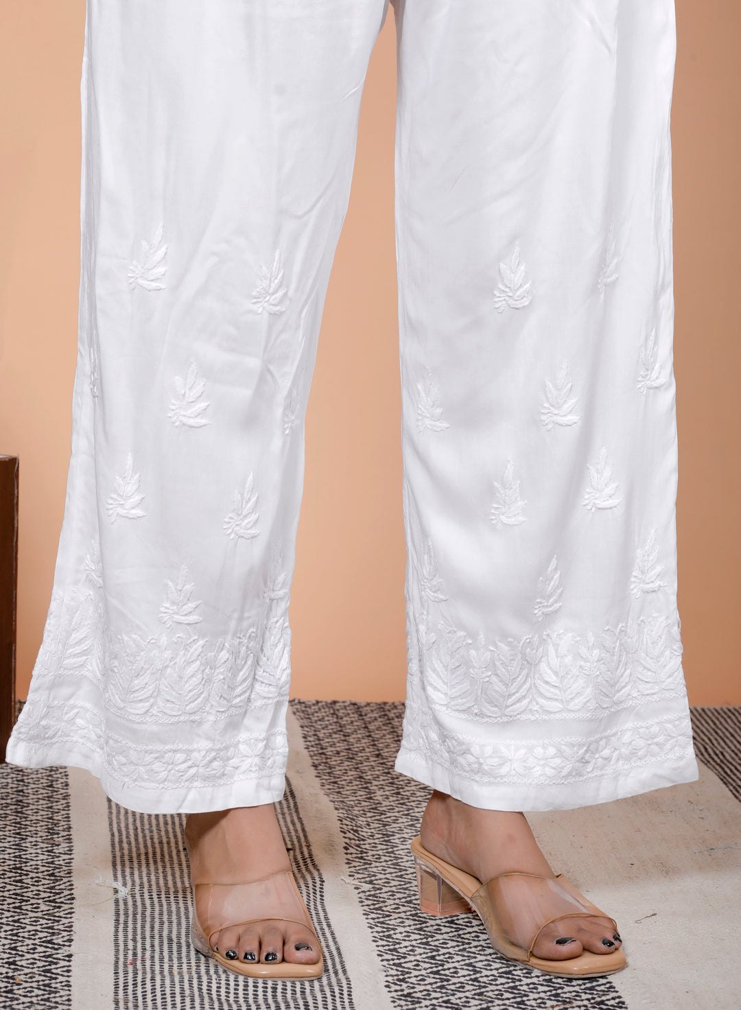 HASEENA Rayon Chikankari Palazo