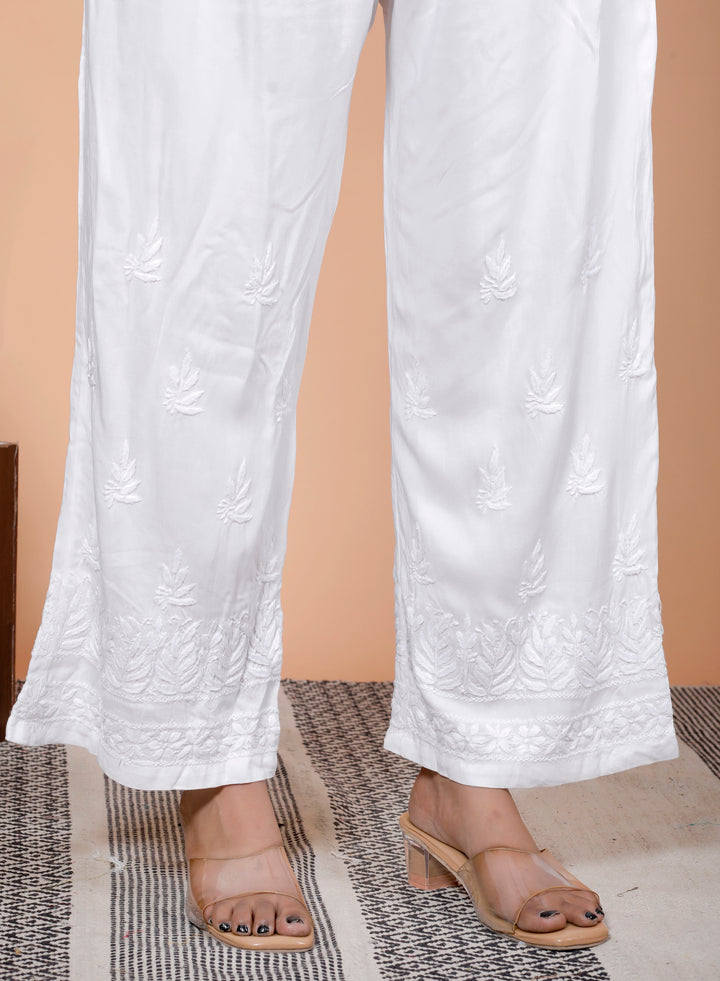 HASEENA Rayon Chikankari Palazo