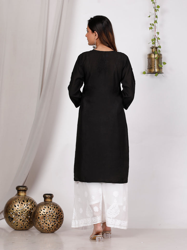SUHANA CHANDERI CHIKANKARI LONG KURTI