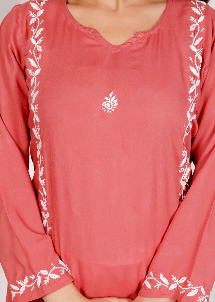 ANAHITA MODAL CHIKANKARI LONG KURTI