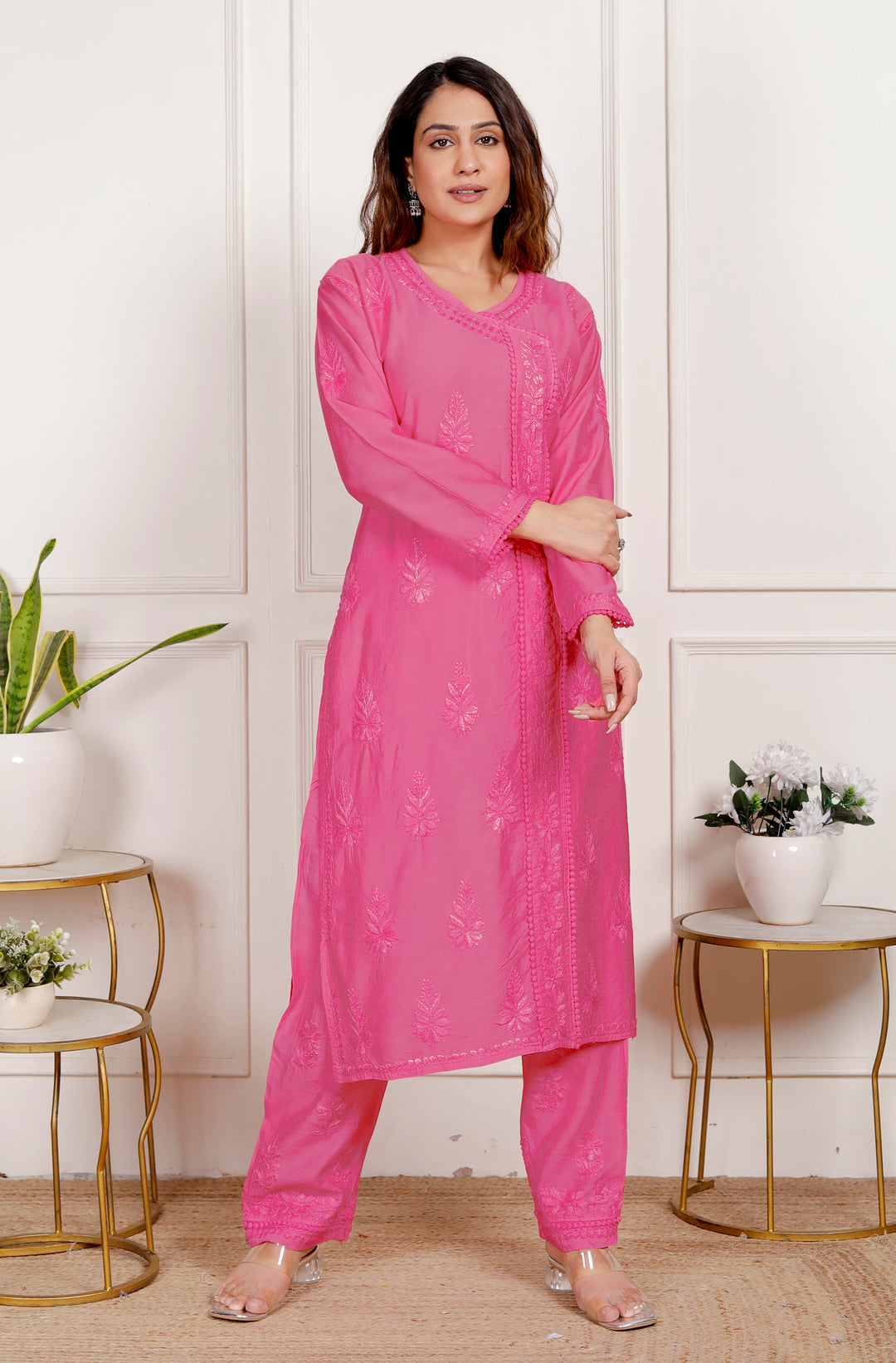 Falisha Chanderi Chikankari Co-ord Set