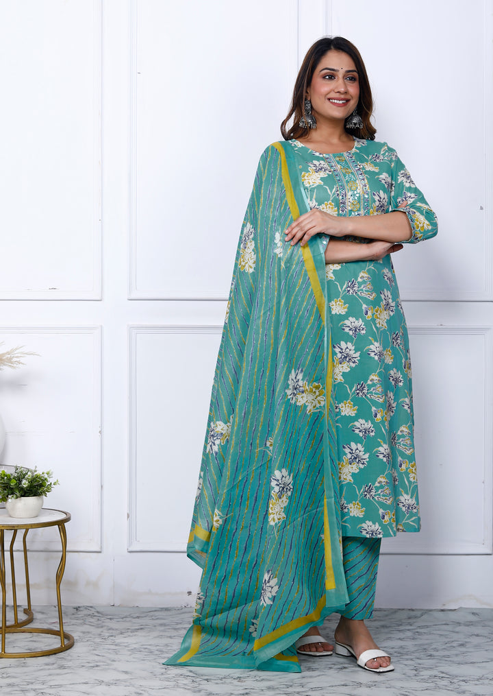 AADYA COTTON PRINTED DUPATTA SET