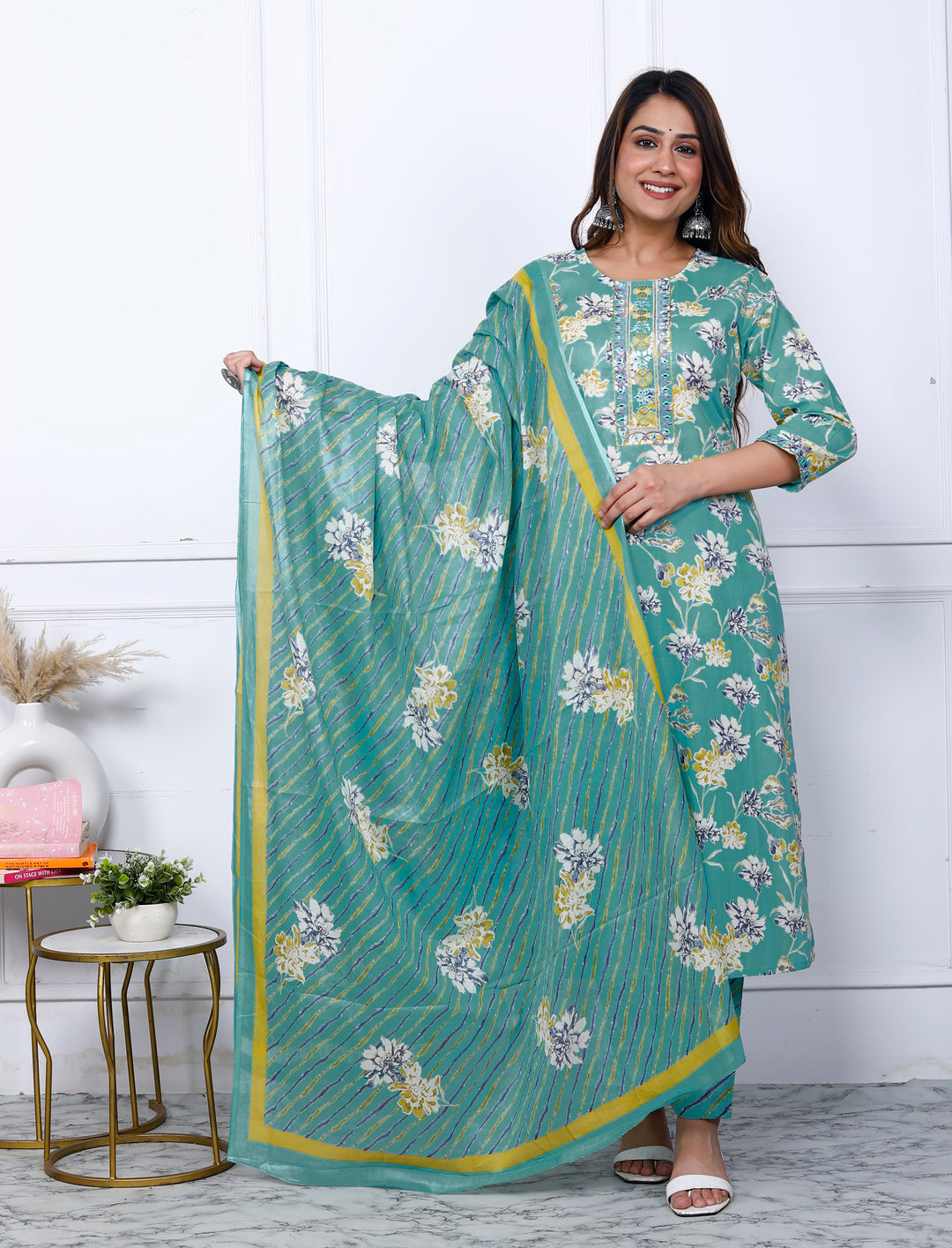 AADYA COTTON PRINTED DUPATTA SET