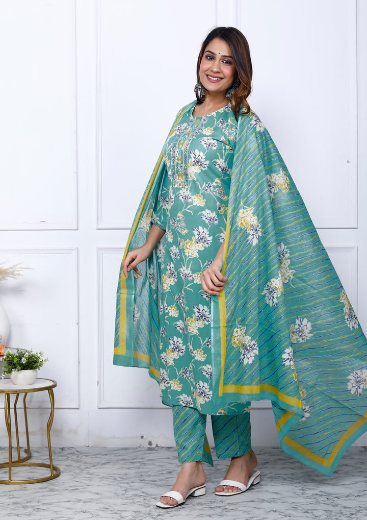 AADYA COTTON PRINTED DUPATTA SET