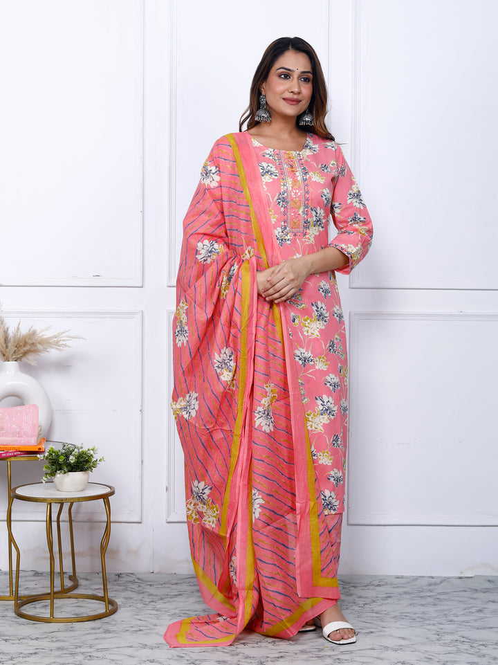 AADYA COTTON PRINTED DUPATTA SET