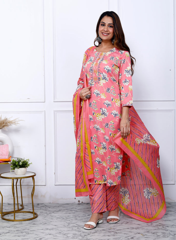 AADYA COTTON PRINTED DUPATTA SET