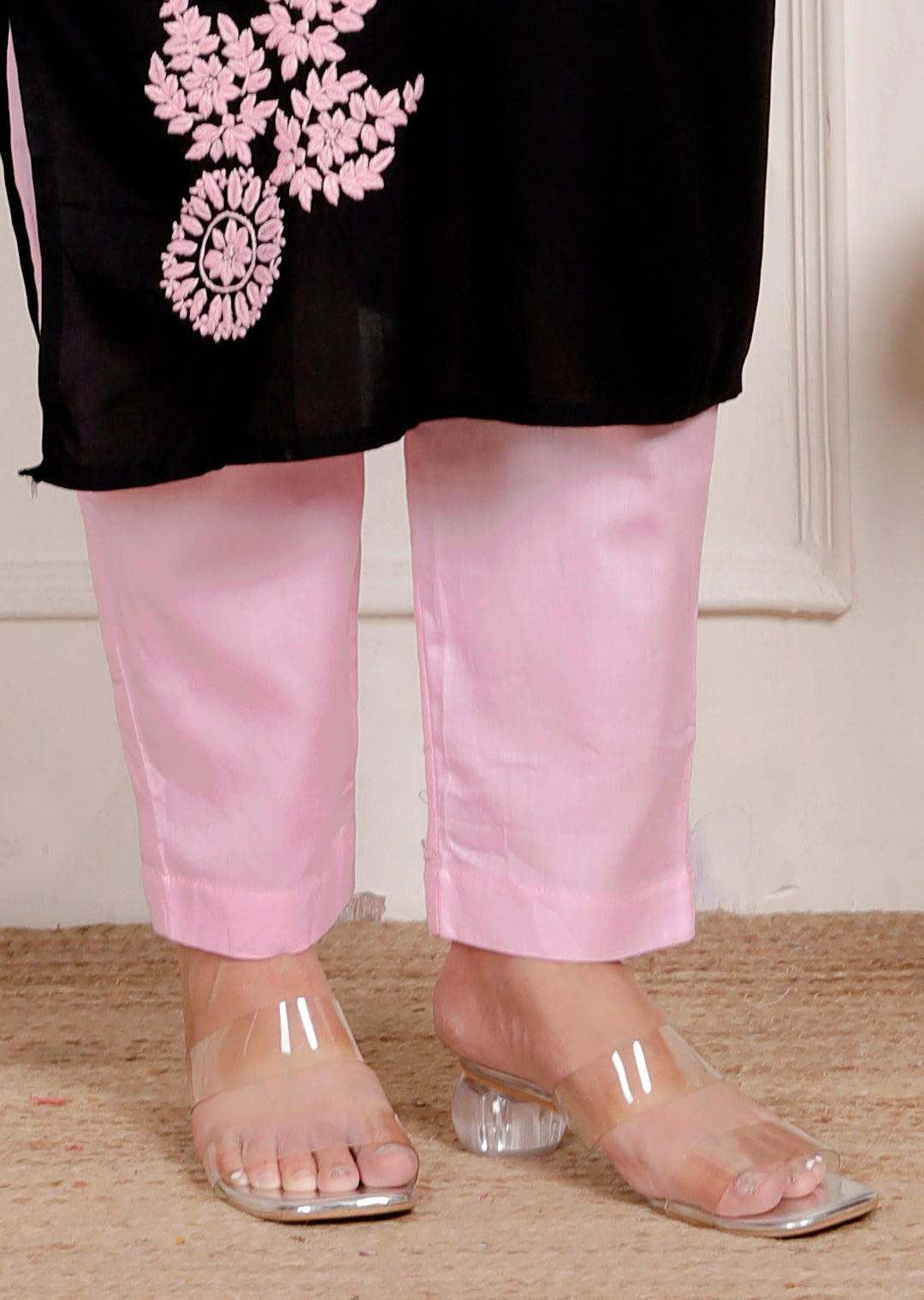 Rumaisa cotton chikankari long kurti