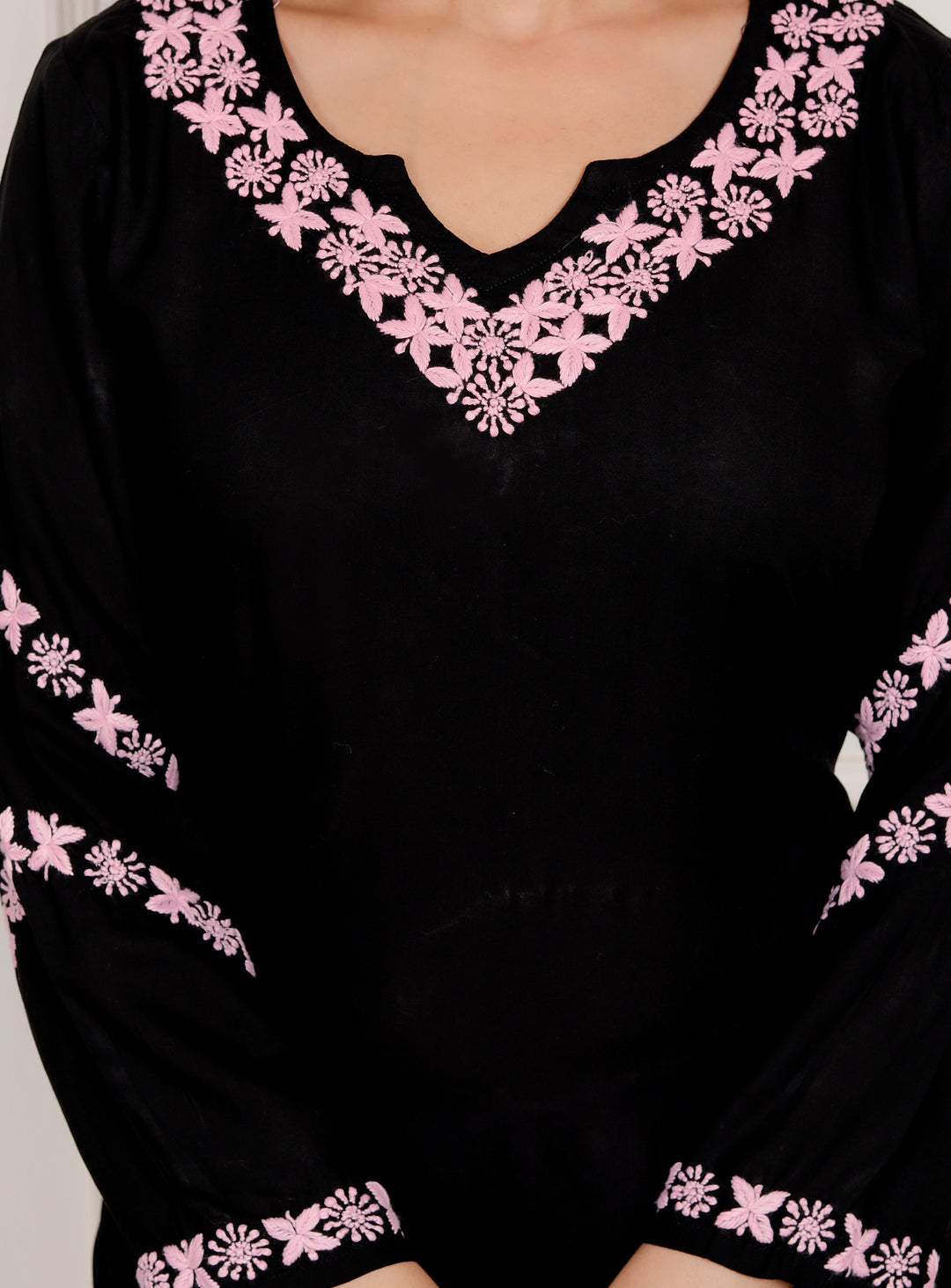 Rumaisa cotton chikankari long kurti