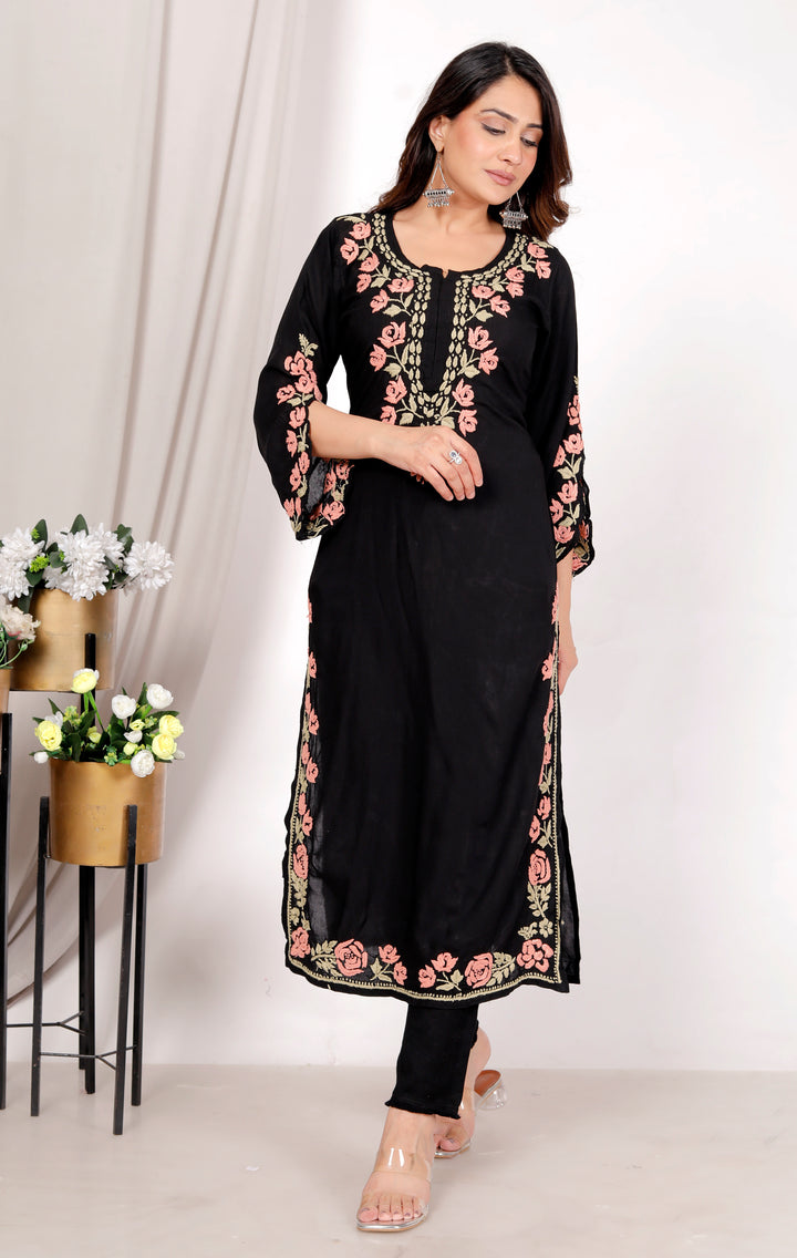 Delnaz chikankari long kurti