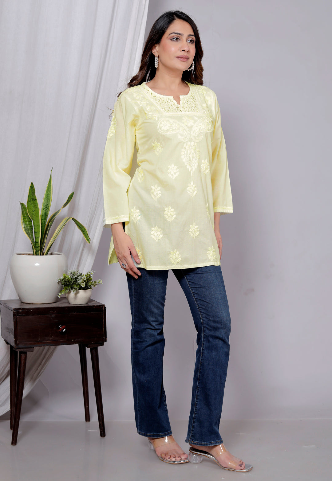 MASABA cotton chikankari short kurti