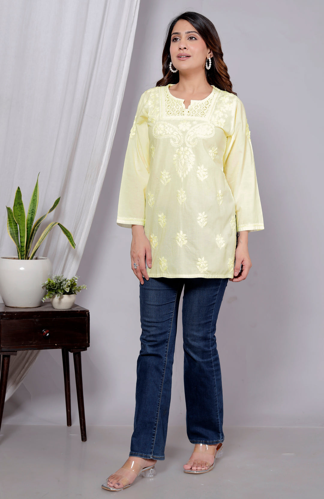 MASABA cotton chikankari short kurti