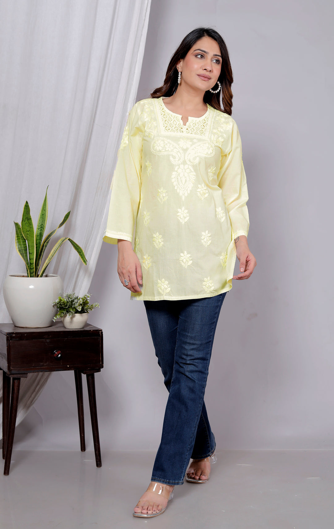 MASABA cotton chikankari short kurti