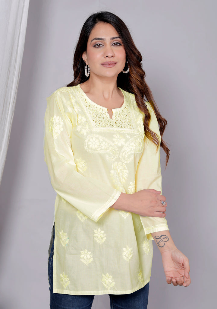 MASABA cotton chikankari short kurti