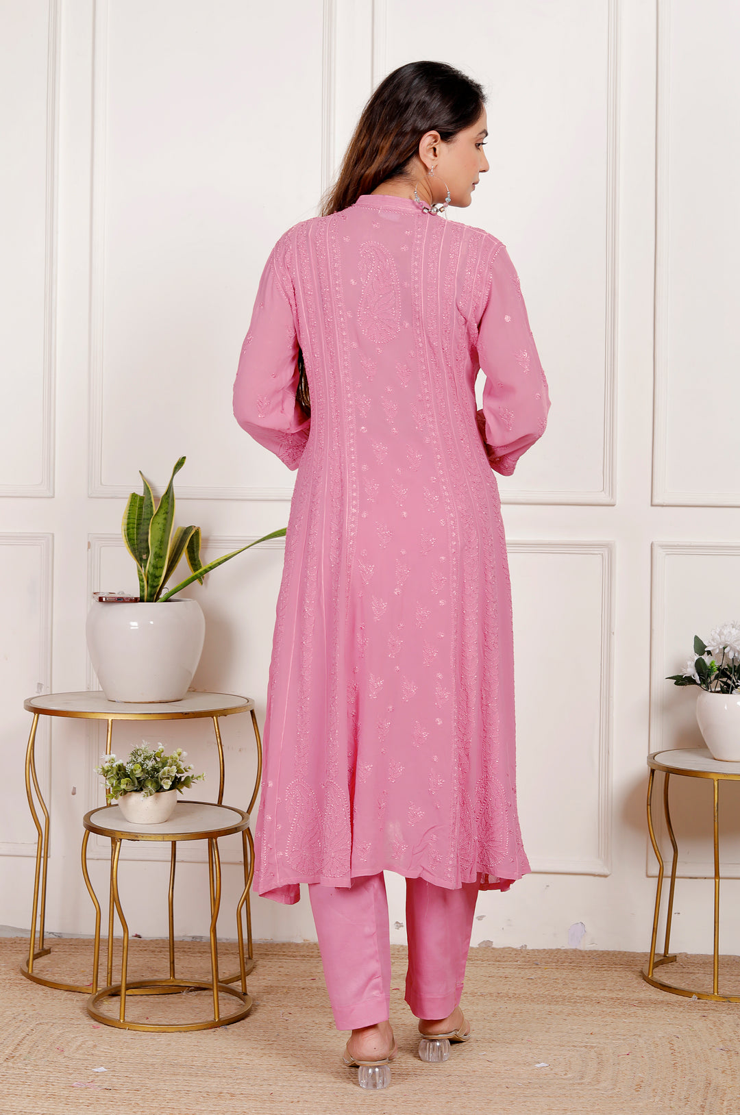 Noorjahan Viscose Chikankari Anarkali Kurta & Dupatta set