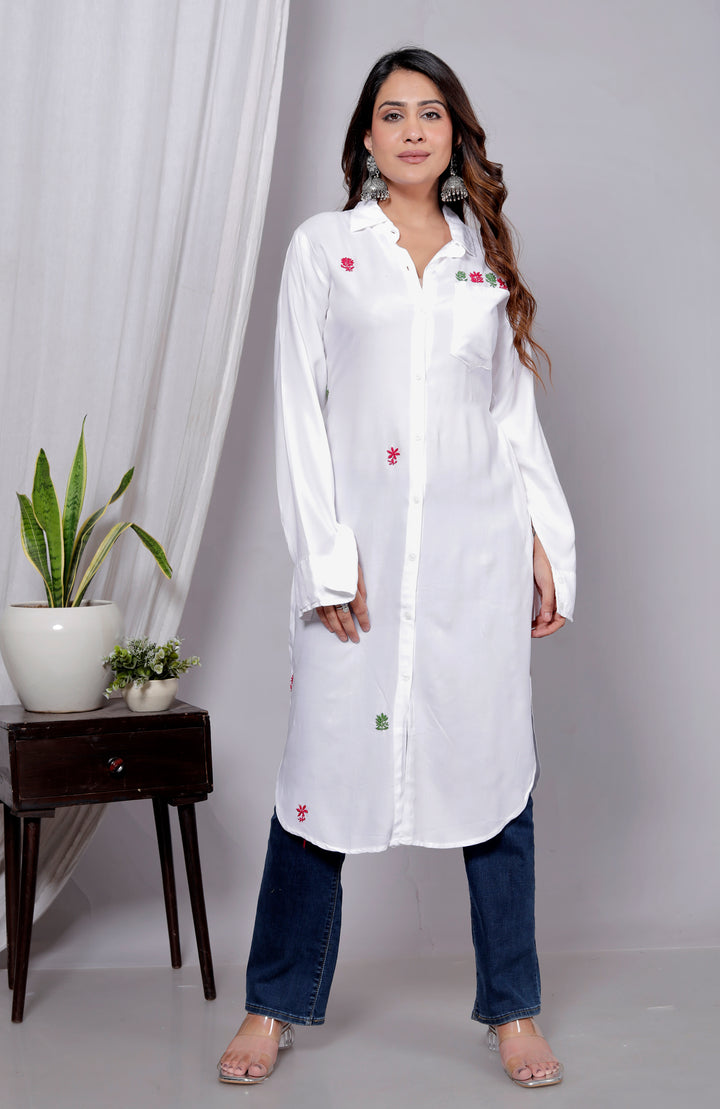 KIYANA COTTON CHIKANKari shirt