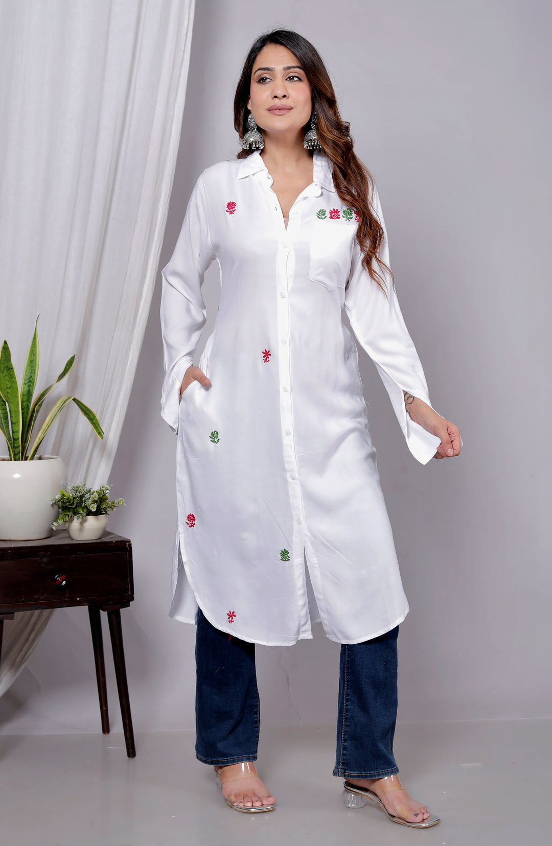 KIYANA COTTON CHIKANKari shirt