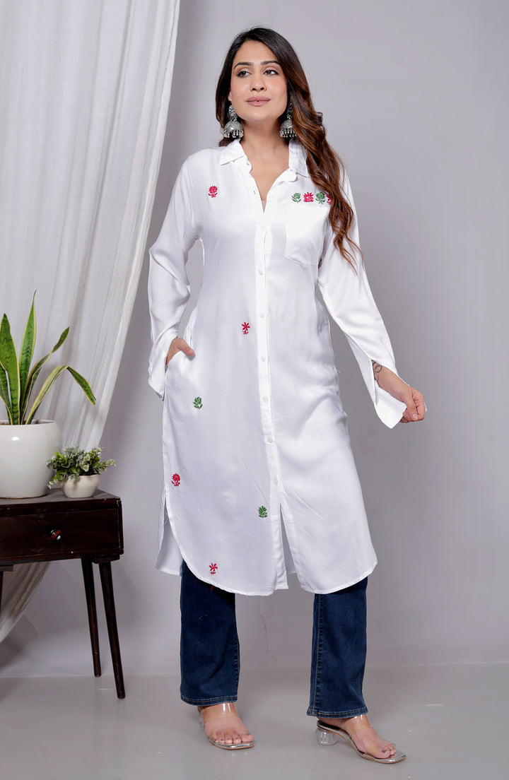 KIYANA COTTON CHIKANKari shirt