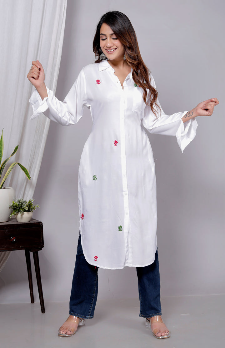 KIYANA COTTON CHIKANKari shirt