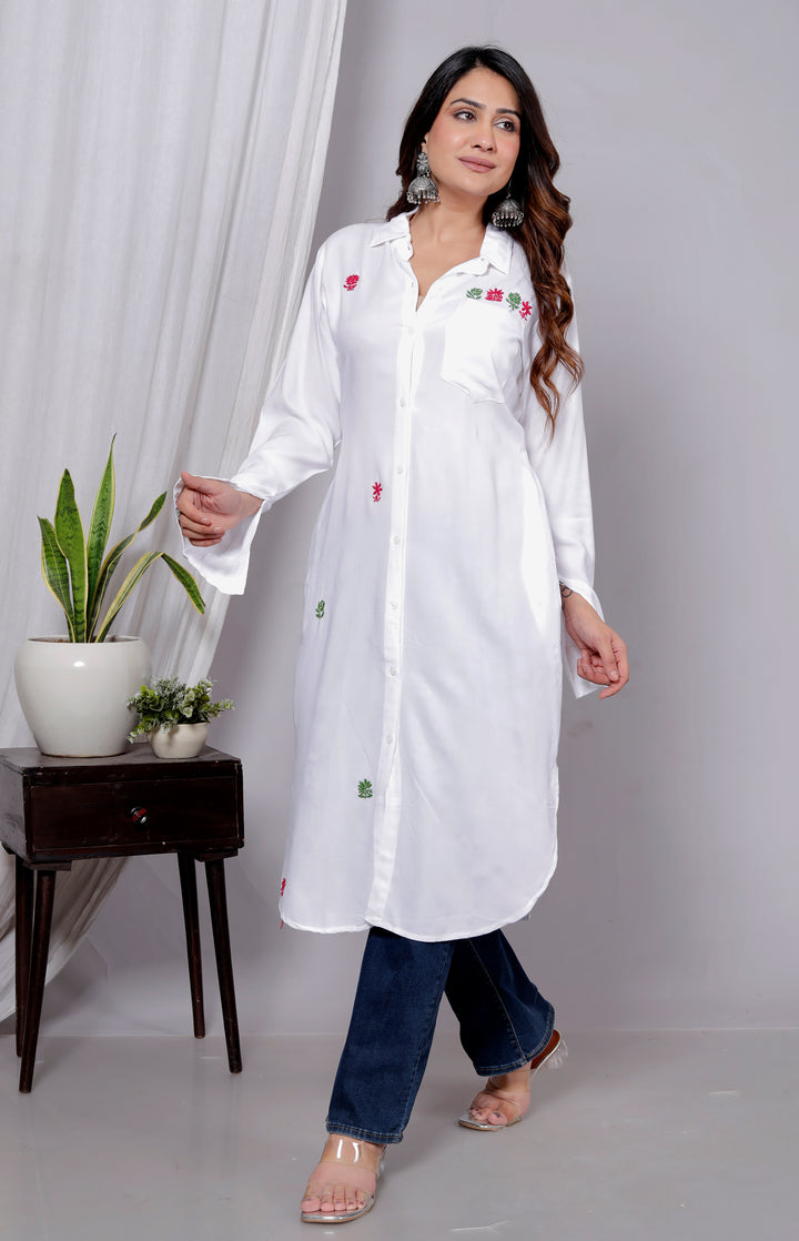 KIYANA COTTON CHIKANKari shirt