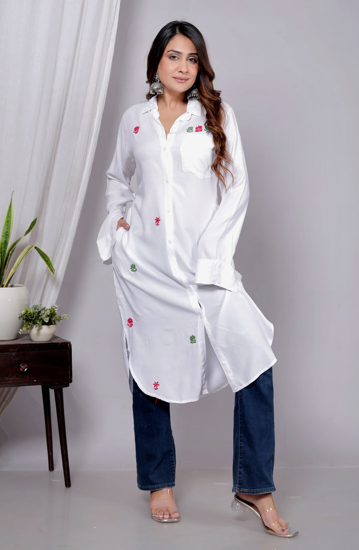 KIYANA COTTON CHIKANKari shirt