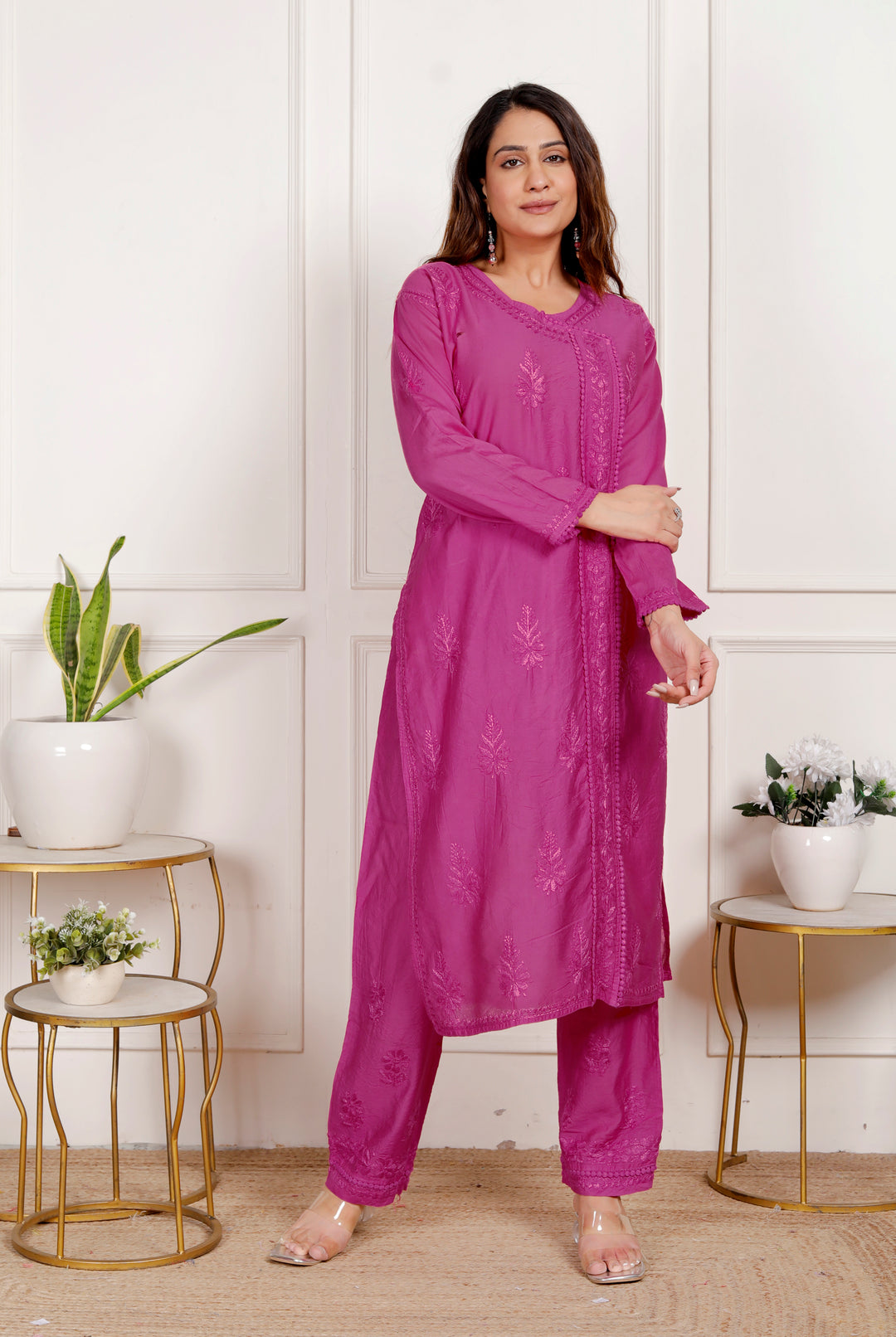 Falisha Chanderi Chikankari Co-ord Set