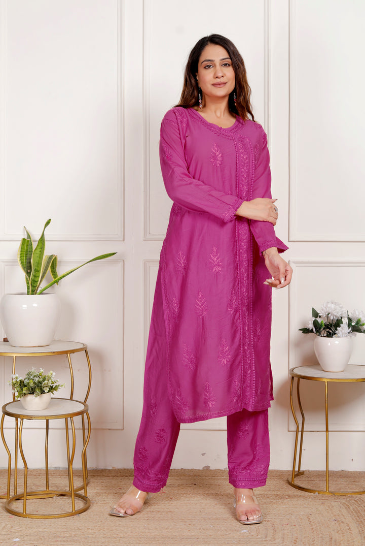 Falisha Chanderi Chikankari Co-ord Set