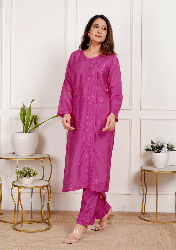 Falisha Chanderi Chikankari Co-ord Set