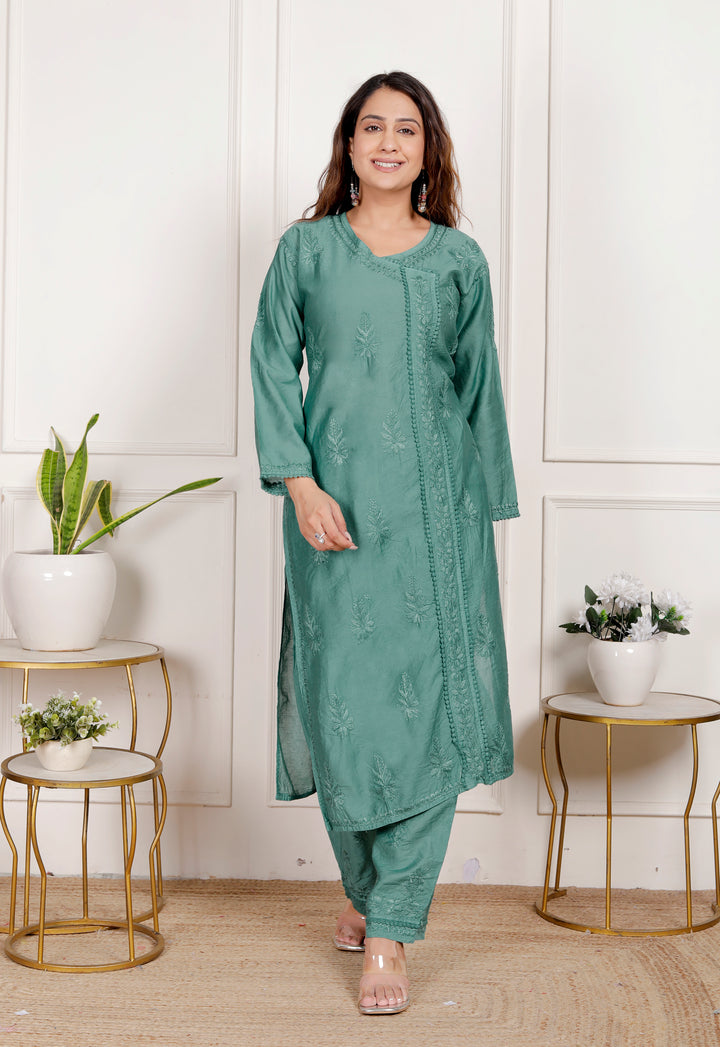 Falisha Chanderi Chikankari Co-ord Set