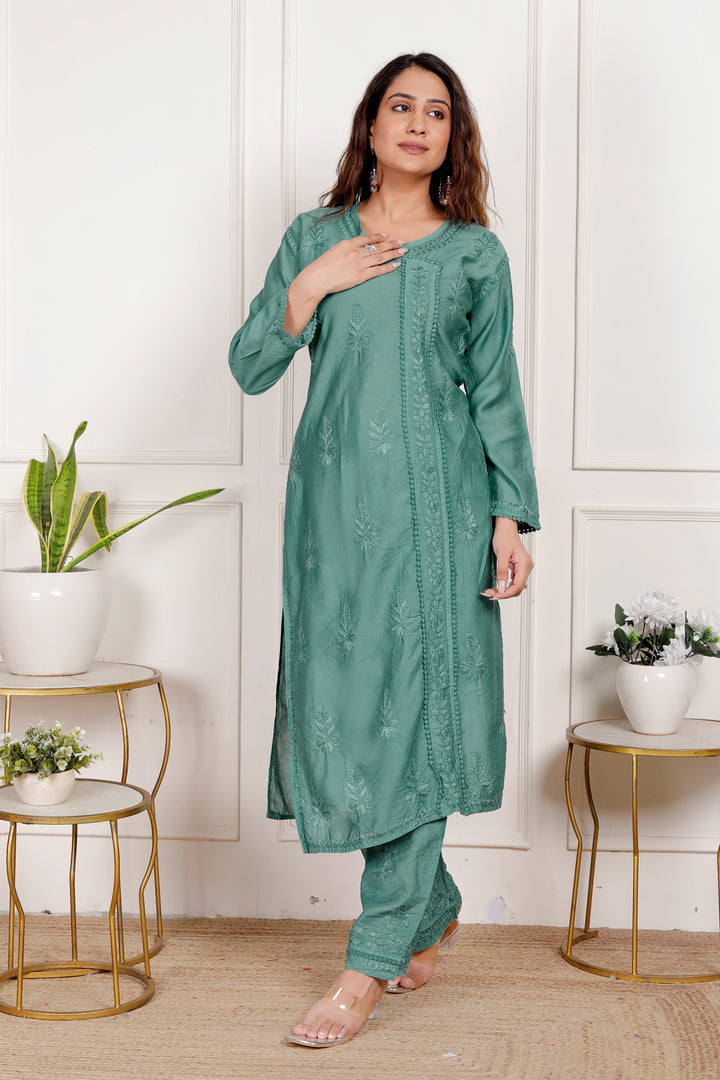 Falisha Chanderi Chikankari Co-ord Set