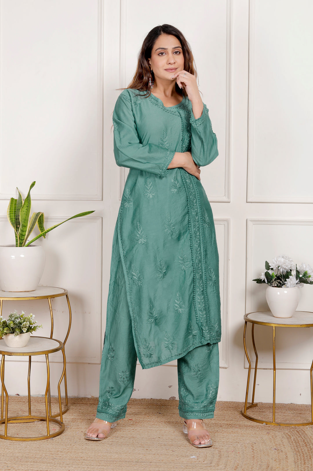 Falisha Chanderi Chikankari Co-ord Set