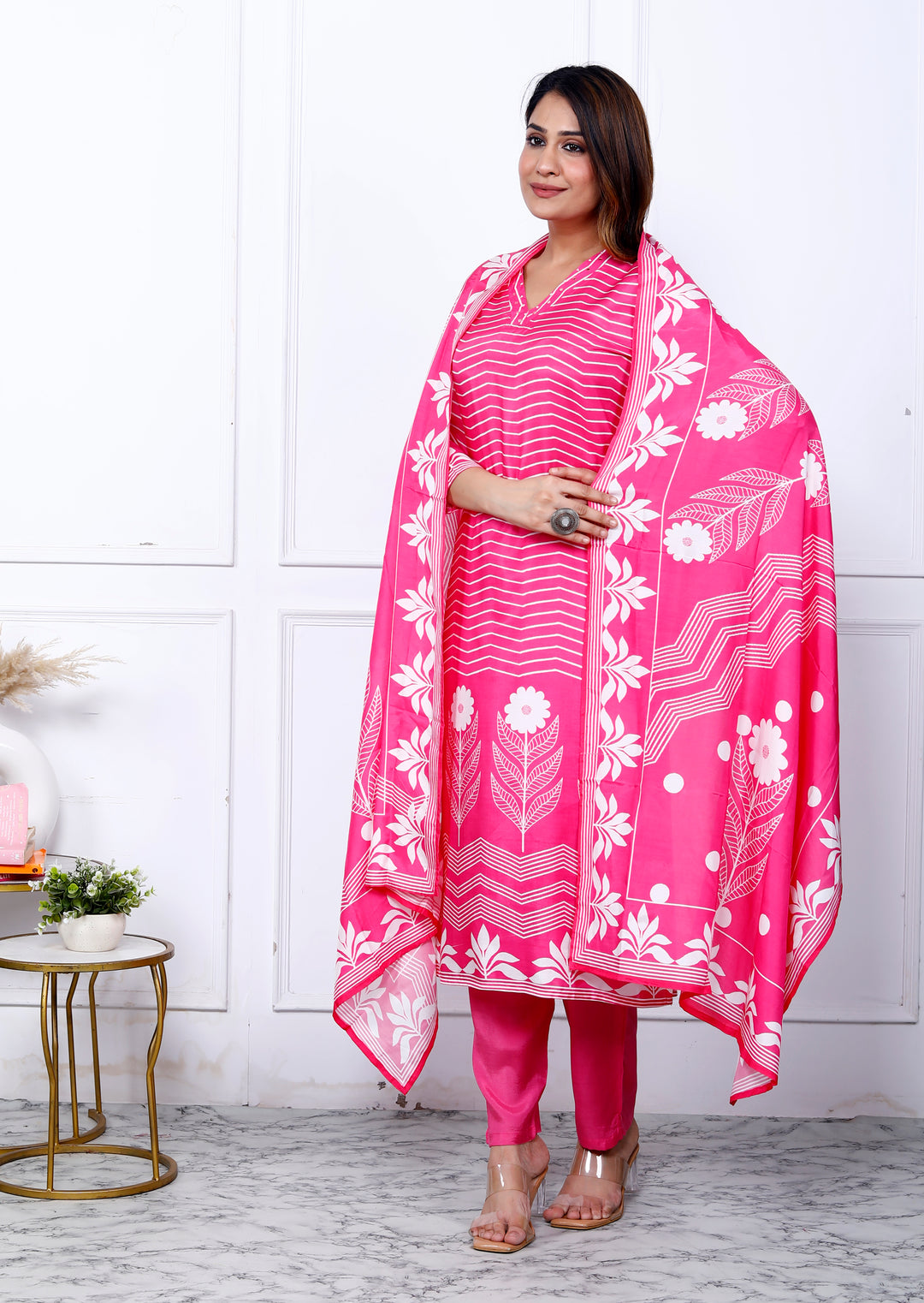 PRISHA PRINTED MUSLIN DUPATTA SET